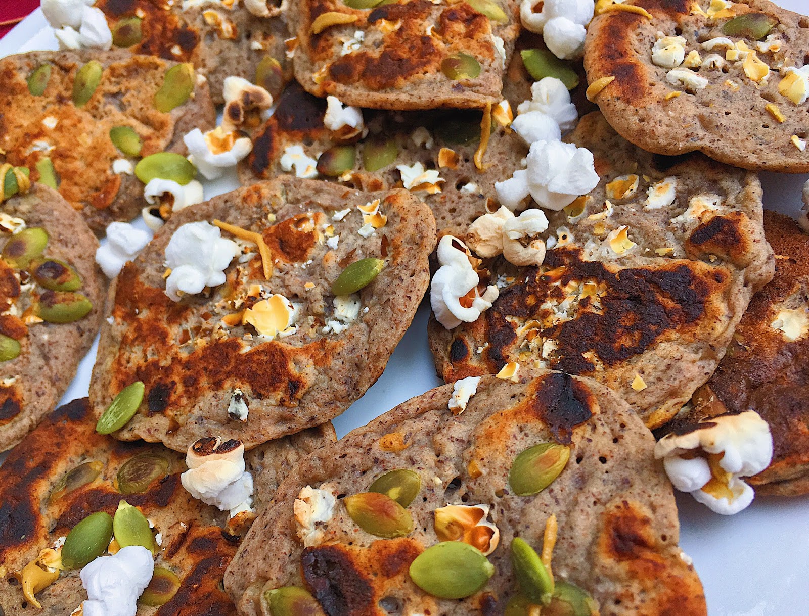 Popcorn Pumpkin Pancakes (Gluten Free, Vegan)