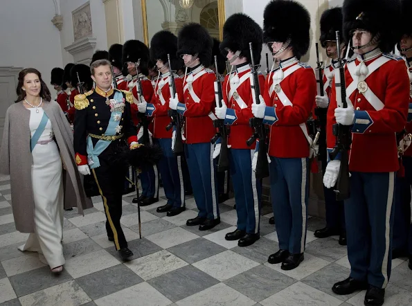 Queen Margarethe, Crown Prince Frederik and Crown Princess Mary of Denmark attend the new year reception at Christiansborg Palace in Copenhagen, Denmark