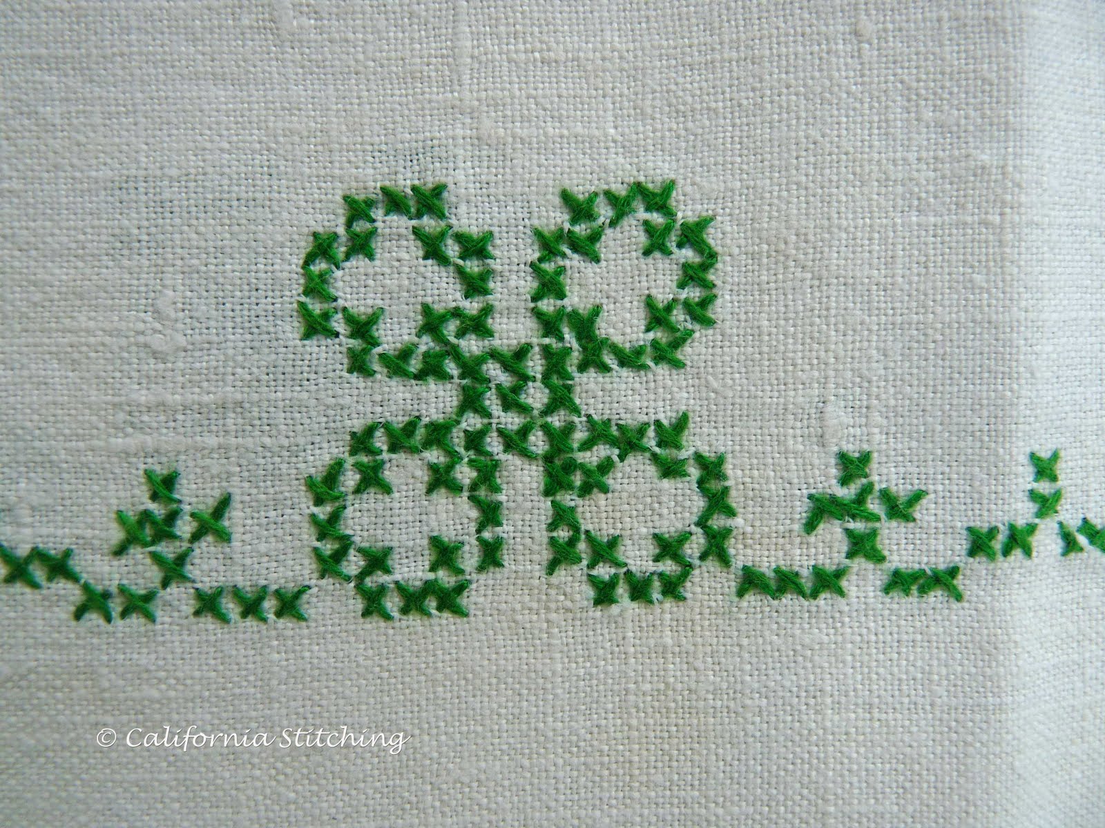 California Stitching Cross Stitch Linen Tablecloth