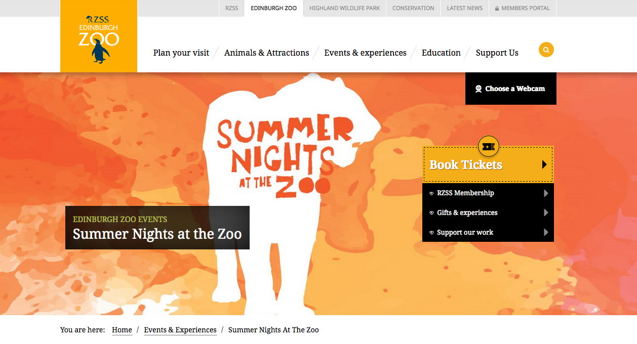 エディンバラ動物園のサマーナイト エディンバラ ポテトこぼれ話