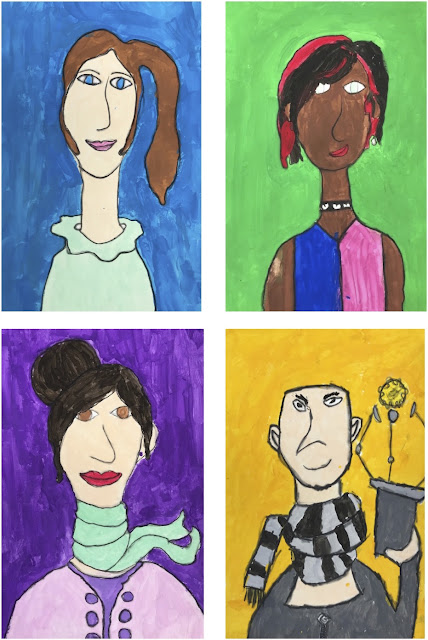 The Rolling Artroom: Portraits Inspired by Modigliani (4th-6th Grade)