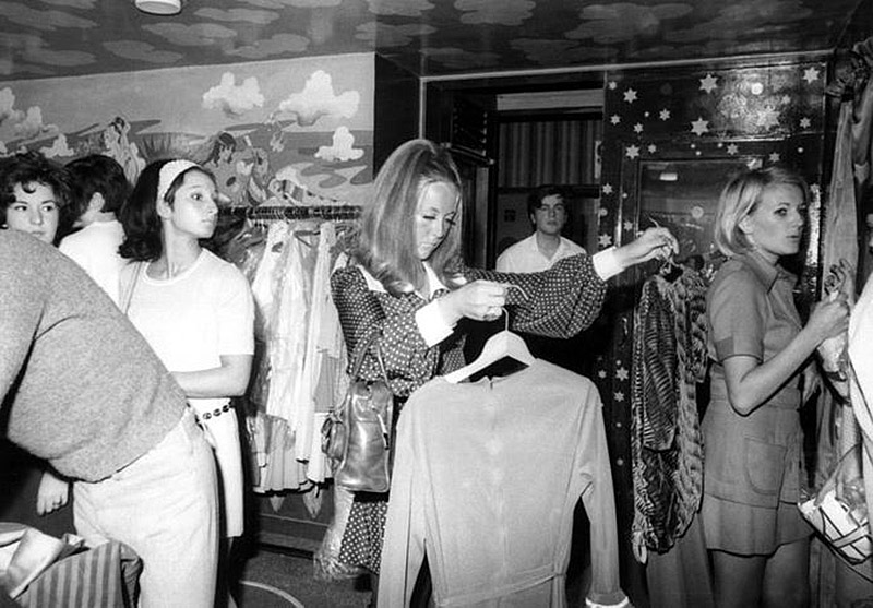 vintage photo of beatles apple boutique