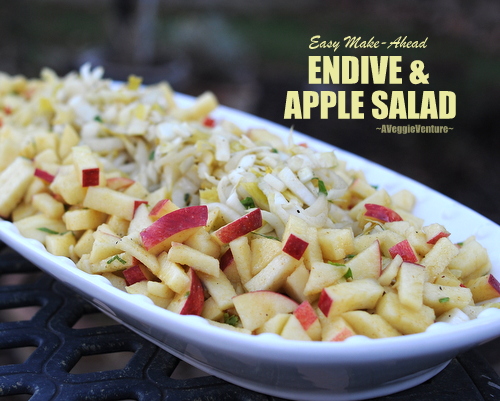 Easy Make-Ahead Endive & Apple Salad with Curry Vinaigrette ♥ AVeggieVenture.com