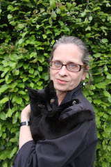 Lydia Davis and black cat