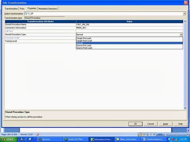 Stored Procedure Transformations In Informatica Stored Procedure Transformations In Informatica