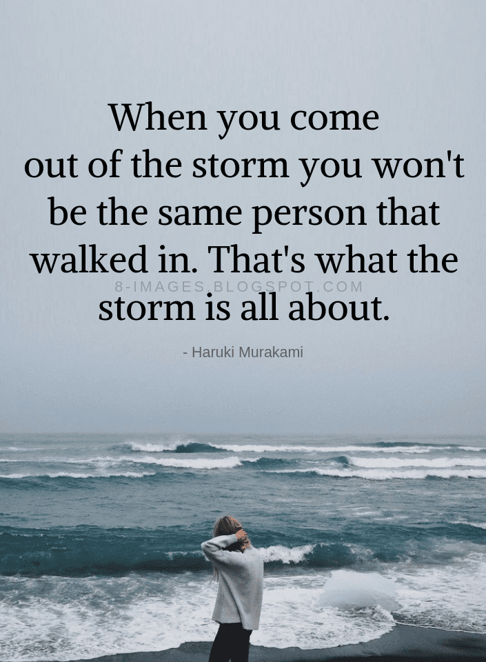 Quotes When you come out of the storm you won
