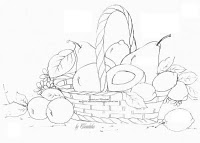 desenho de frutas na cesta