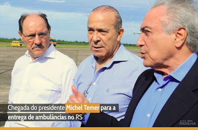 Chegada do presidente Michel Temer para a entrega de ambulâncias no RS