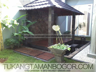 Gazebo Minimalis Sandaran Dinding