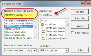 Listado de Registros Únicos con MsQuery (SQL SELECT DISTINCT).