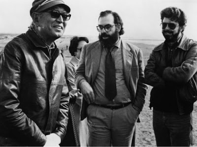 Akira Kurosawa with George Lucas and Francis Ford Coppola on sets of Kagemusha