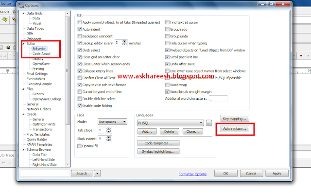 How to Setup Shortcuts in Toad, askhareesh blog for Oracle Apps