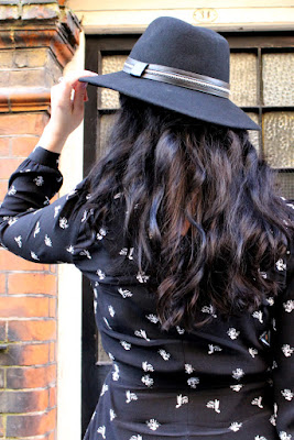 Emma Louise Layla in black Barbour fedora hat - London fashion blogger