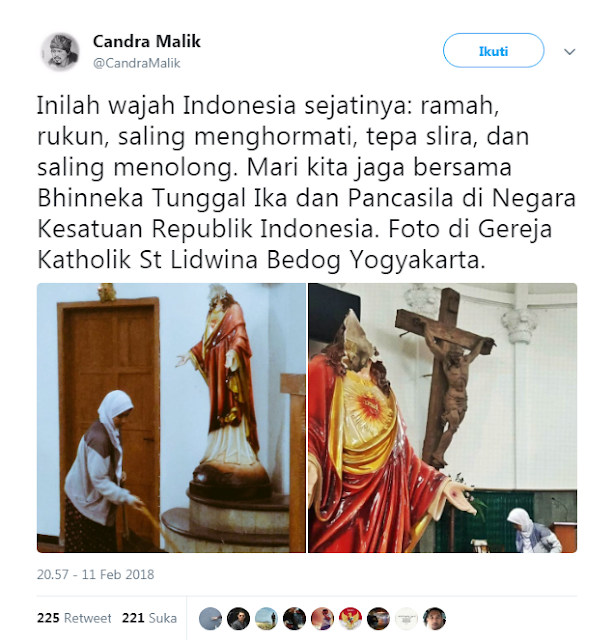 Usai Gereja Bedog Diserang, Viral Aksi Wanita Berhijab Bersihkan Gereja Usai Gereja Bedog Diserang, Viral Aksi Wanita Berhijab Bersihkan Gereja