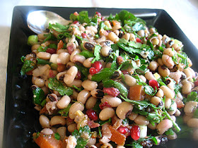 black-eyed beans walnut salad