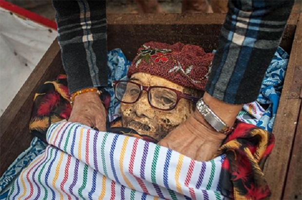 Tradition It is only in Indonesia, tradition Ma'nene Changing Clothes corpse in Toraja