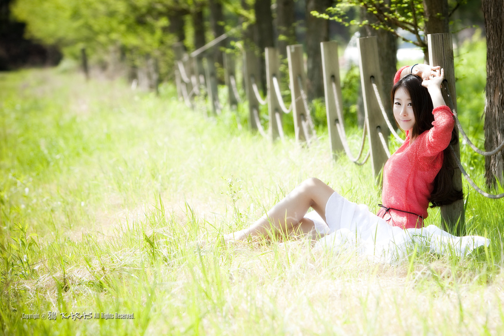 Watching black outdoor asian