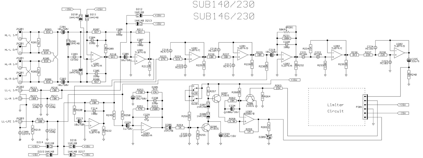 Electro help: JBL SCS 140 – JBL SCS 146 – Circuit Diagram – Exploded