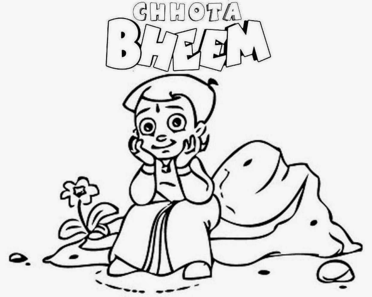 Chota Bheem For Kid Coloring Page Free wallpaper