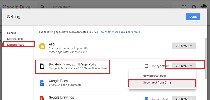 how to disconnect google drive apps how to disconnect google drive apps