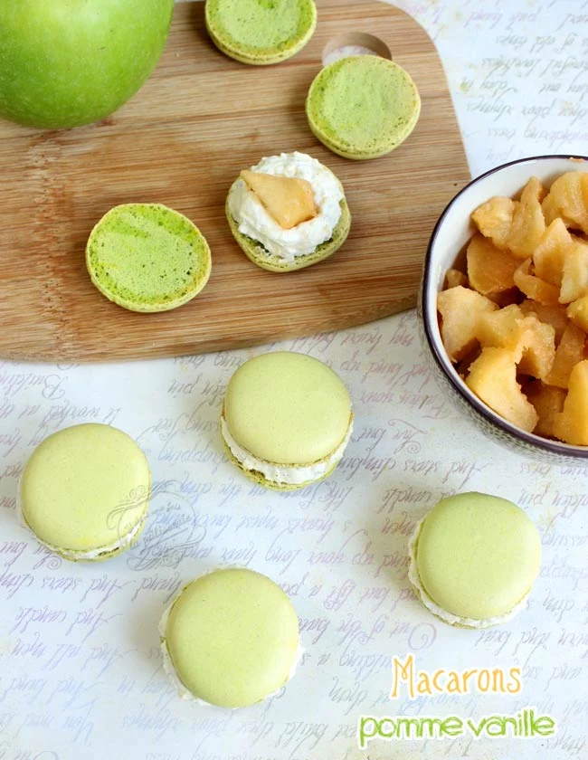 recette macarons pomme vanille