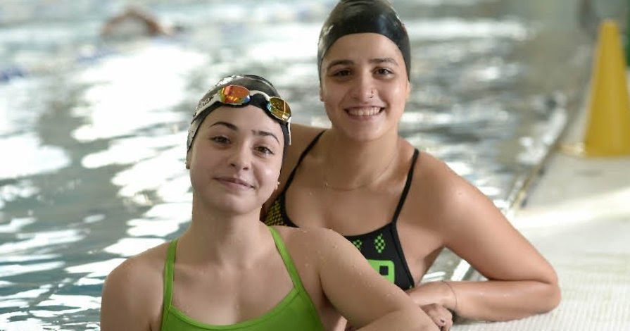 Two Syrian sisters, Sarah and Yusra Mardini