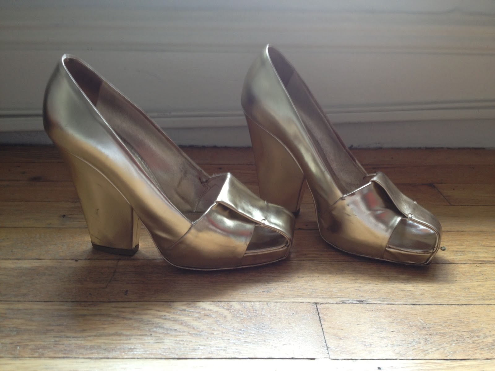 laws of general economy: YSL Gold Pumps