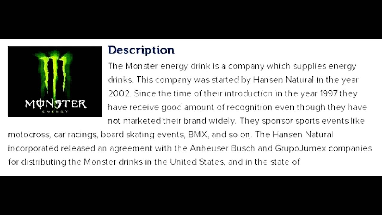 Monster Energy Drink Headquarters Energy Choices