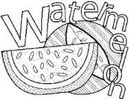 Watermelon coloring page 5