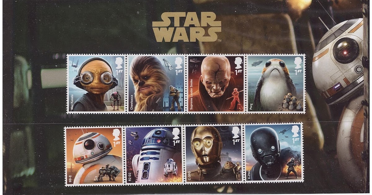 STAR WARS ROYAL MAIL STAMPS Character Set 2017 8 Stamps MINT 