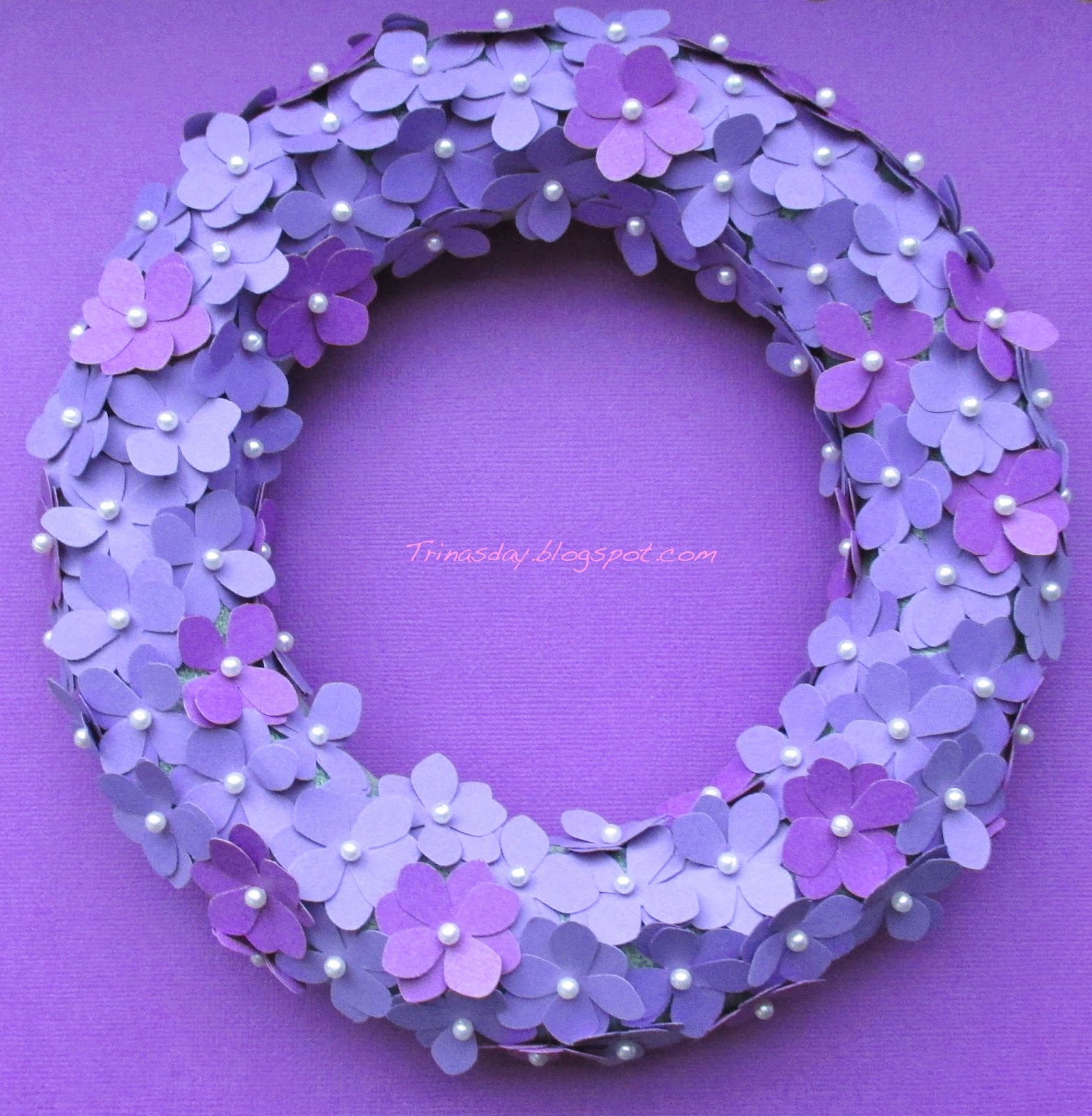 Trina's Day Homemade Paper Hydrangea Wreath