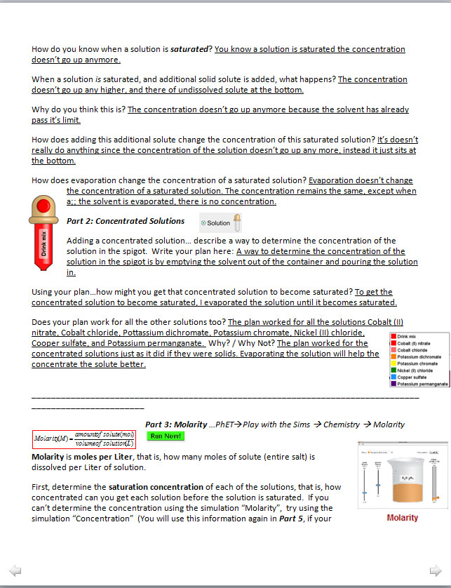 Concentration Phet Simulation Lab Answers Key / Concentration And