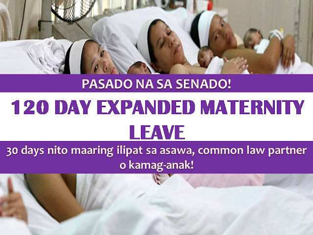 Working mothers has another reason to celebrate just in case they are planning to have another baby in the family.  Just this Monday, March 6, the Senate passed on third and final reading the proposed bill increasing the number of days of paid maternity leave.  (Watch: Senate voting on 120-Day Expanded Maternity Leave Bill)