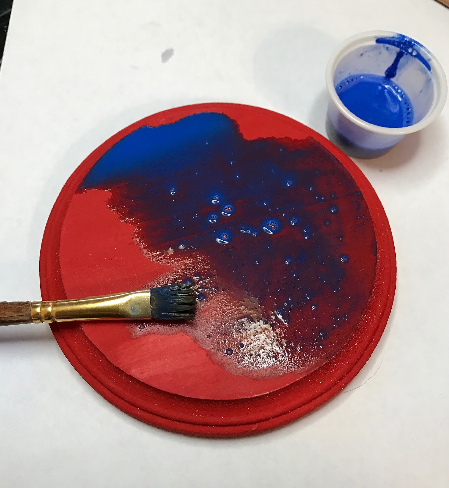 Krug's Studio Working With 91 Rubbing Alcohol & Acrylic Paints