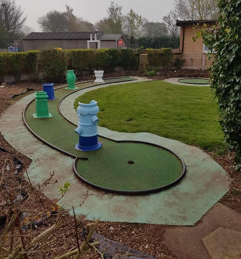 The Ham and Egger Files Crazy Golf at Fletchers Family Garden Centre in Eccleshall, Staffordshire