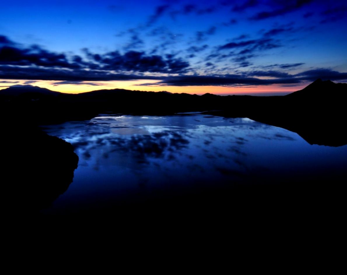 Sunset japan landscapes nature hills lakes reflections wallpaper