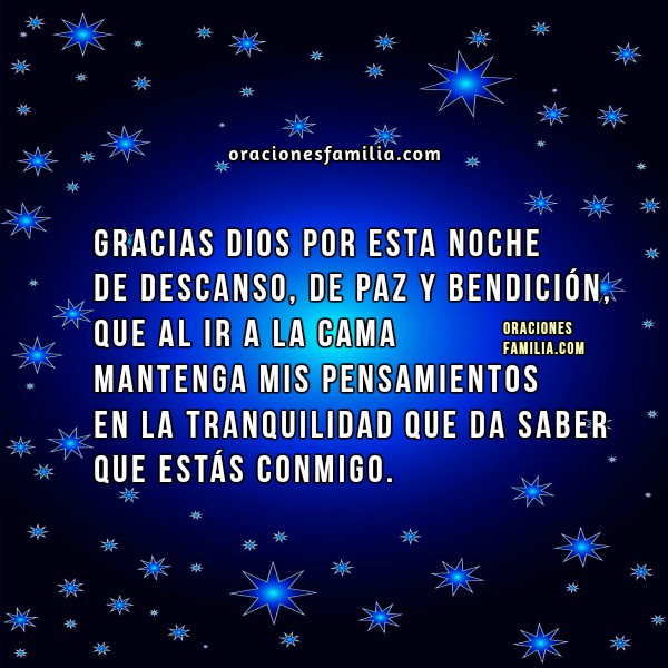 Oración, Gracias Dios por esta noche de descanso