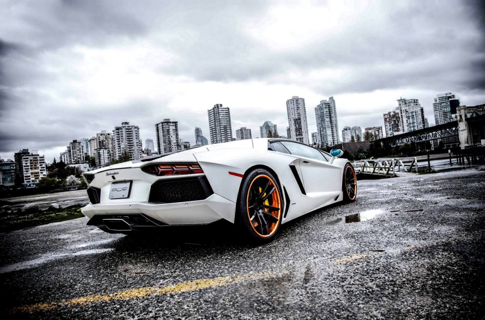 Lamborghini Aventador White Back
