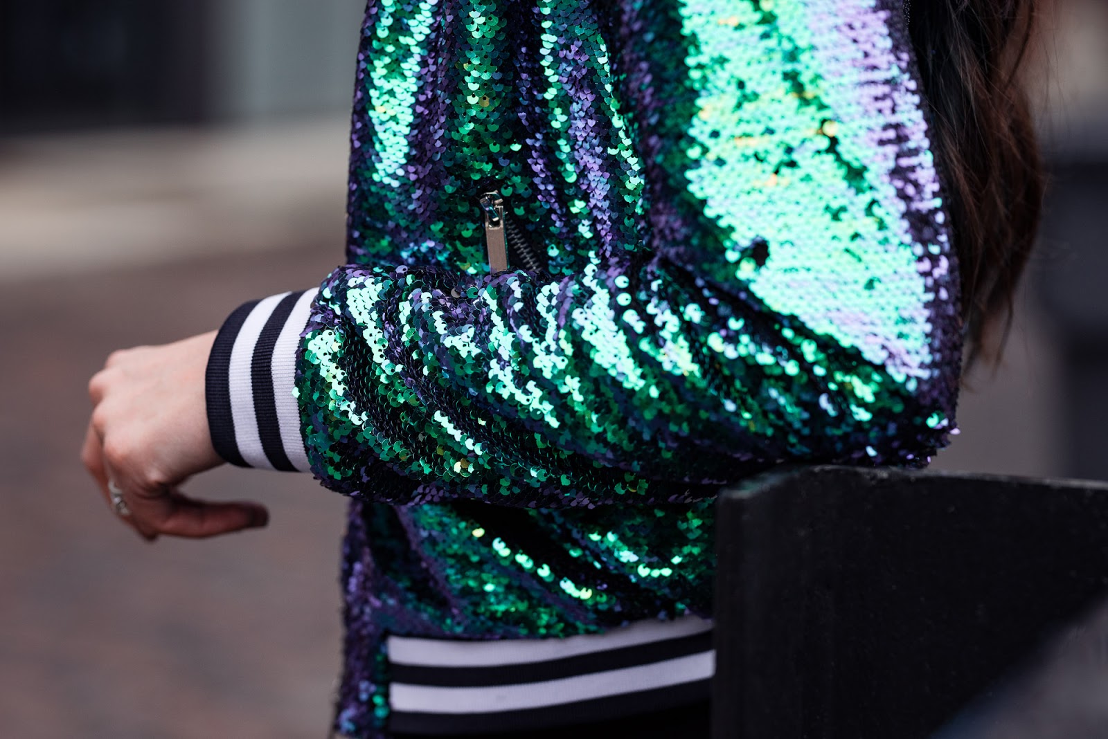 Sequin Bomber Jacket Where your heart is now
