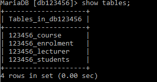 Database Laboratory: Insert Data to a table using SQL command
