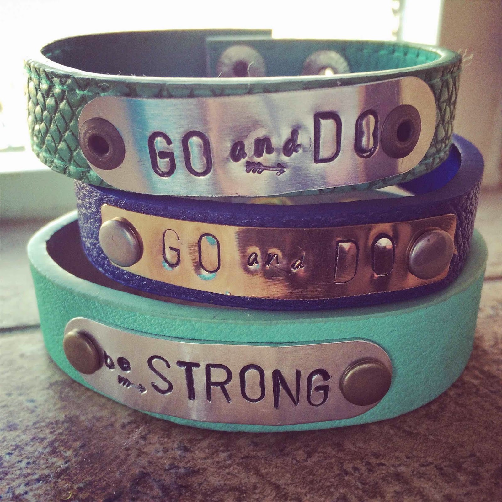 Juliana Hall Creates Handstamped Leather Bracelets