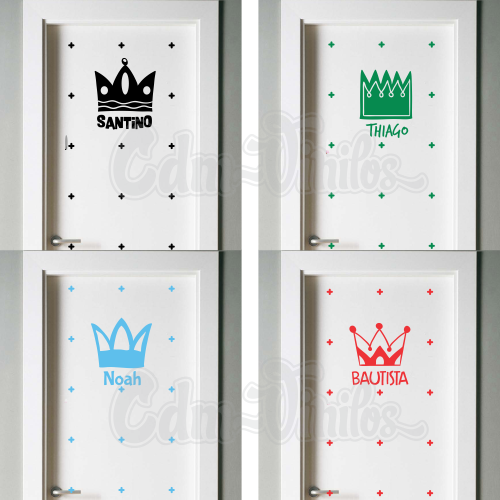 vinilo decorativo puerta infantil corona coronita principe rey