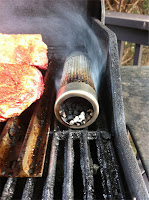 smoking on a gas grill with Amazen Tube Smoker