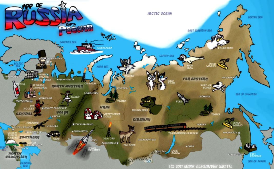 Russia Natural Resources Map Cities And Towns Map