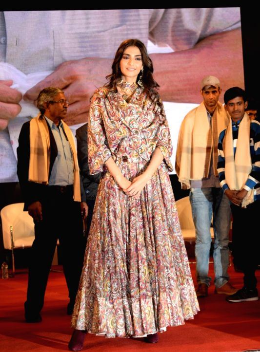 Actors Sonam Kapoor at the song launch of their upcoming film PadMan