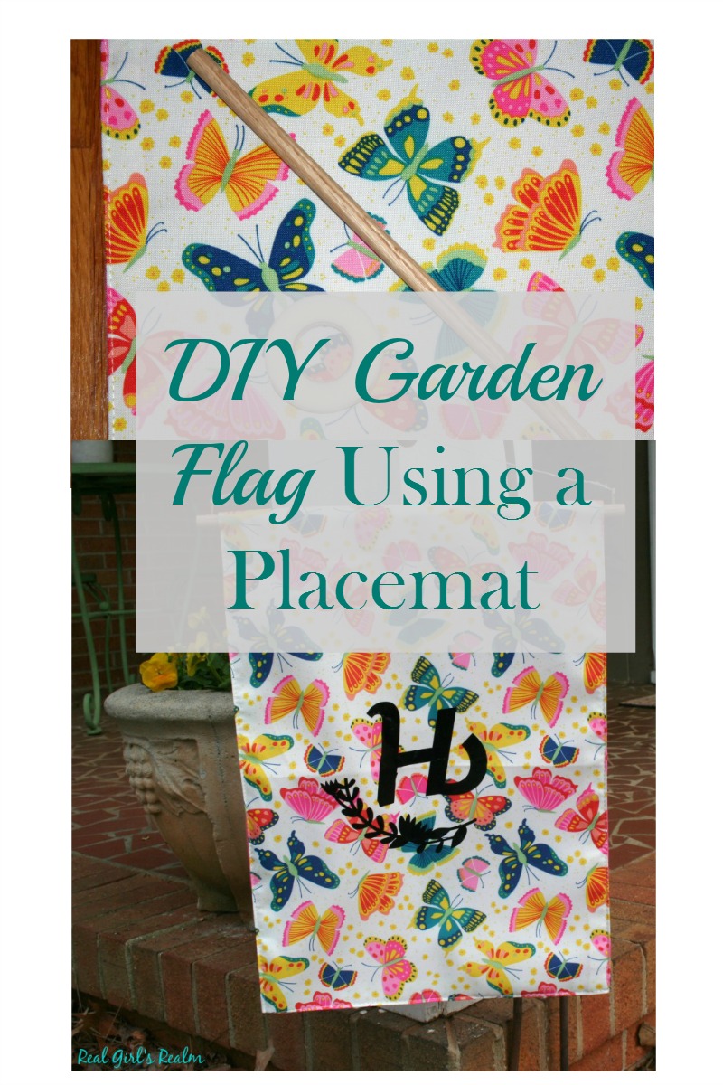 Real Girl's Realm DIY Garden Flag Using a Place Mat