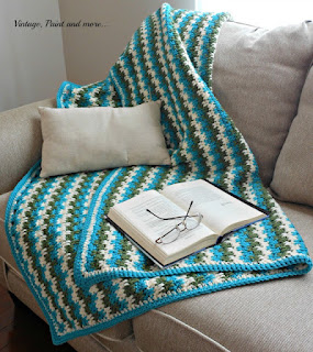 Vintage, Paint and more... crochet afghan done in a leaping stripe pattern 