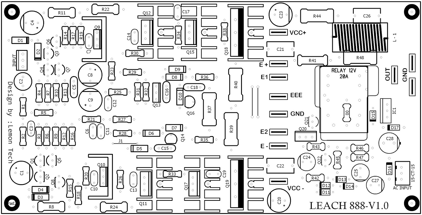 DK Tech PCB Audio Power AMPLIFIER: V4000 DAN KAWAN2 NYA