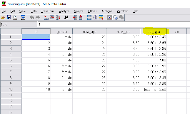 variable transformation using spss