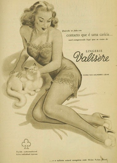Campanha da Lingerie Valisère de 1952 em valorização da feminilidade. 